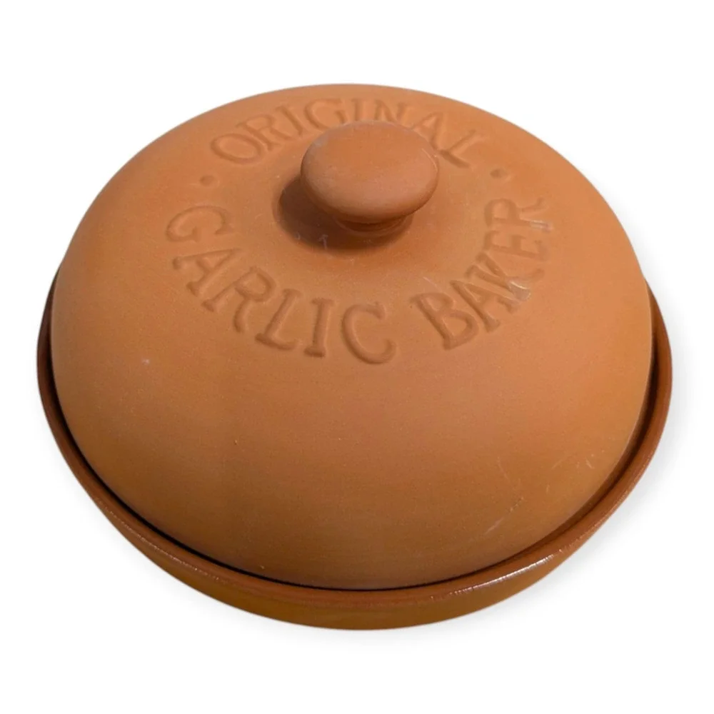 Boston Warehouse Terra Cotta Original Garlic Baker 4‎ Bulb Capacity Vintage 1993